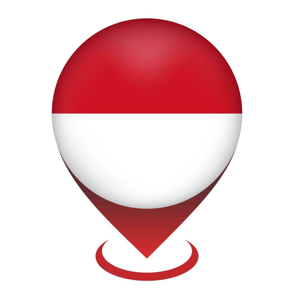 Map pointer with country Monaco. Monaco flag. Vector illustration.