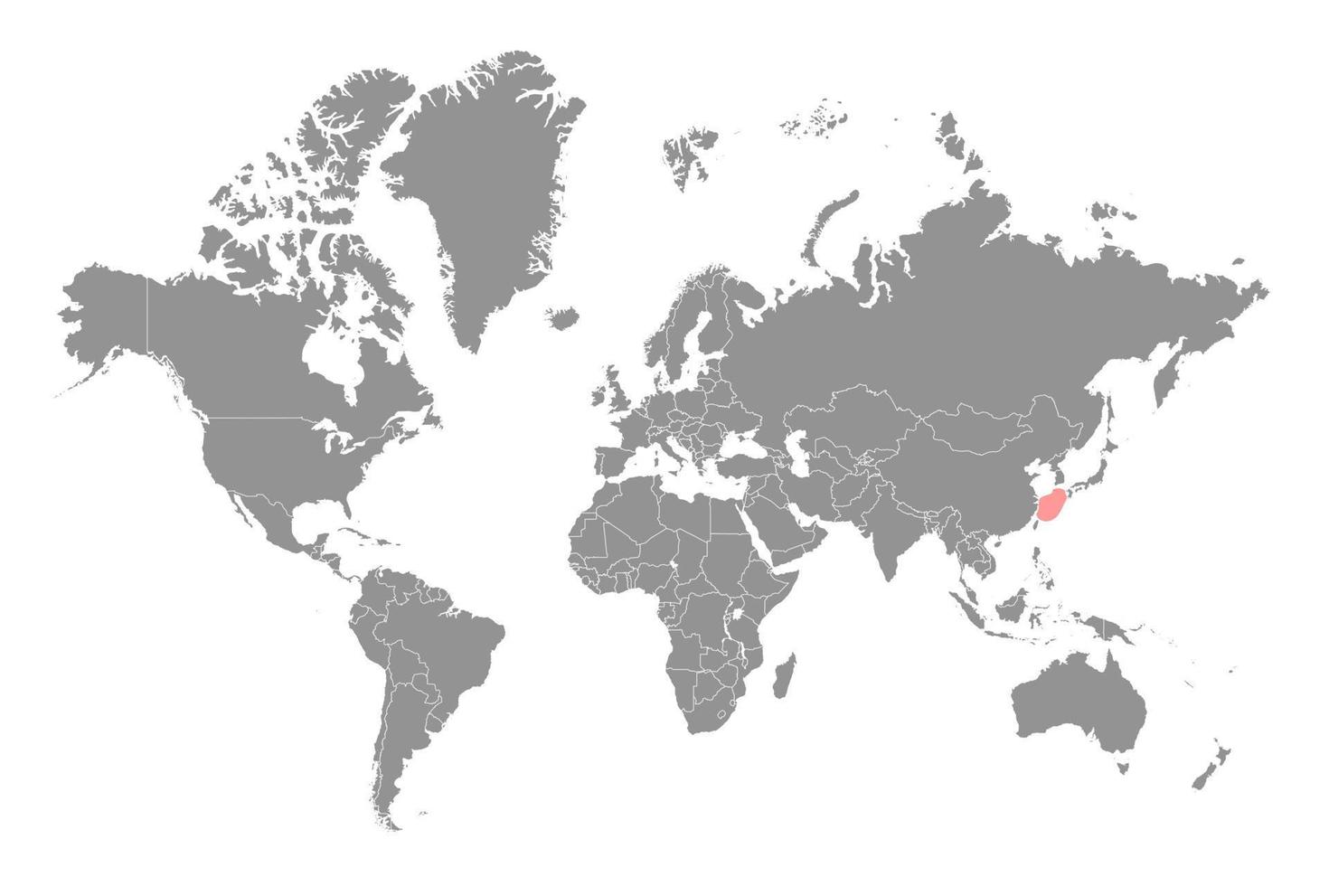 East China Sea on the world map. Vector illustration.