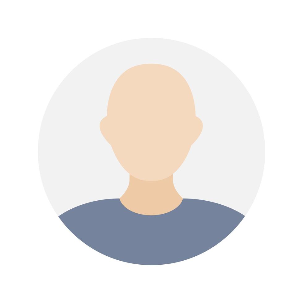 Bald empty face icon avatar. Vector illustration.