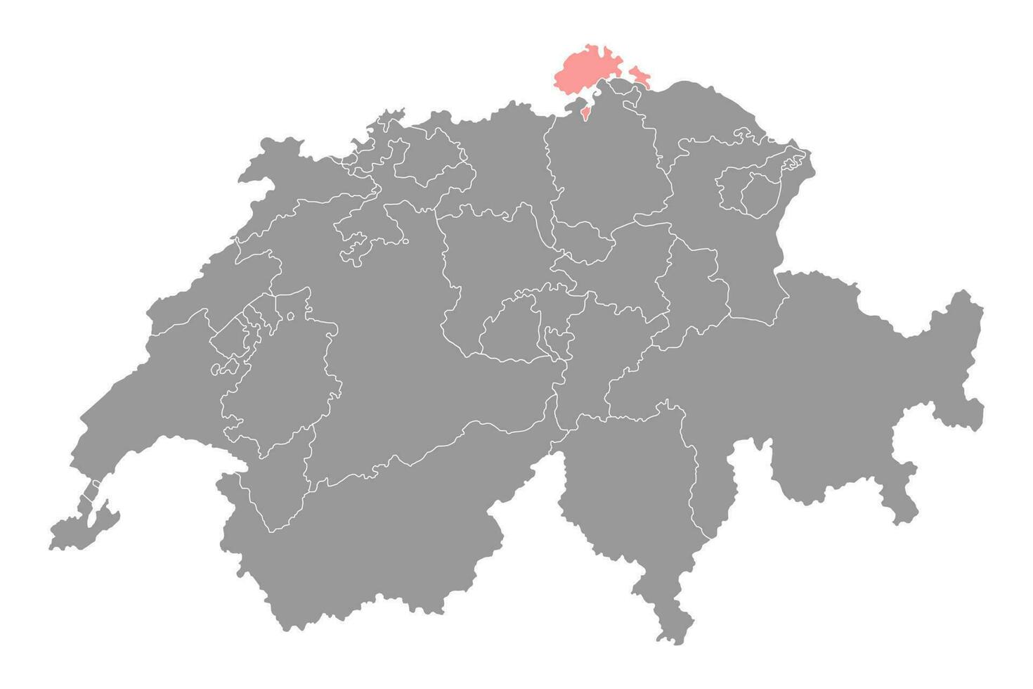 Schaffhausen map, Cantons of Switzerland. Vector illustration.