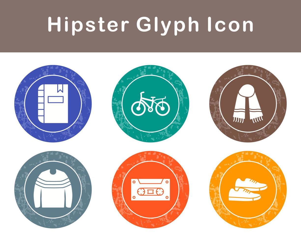 hipster vector icono conjunto