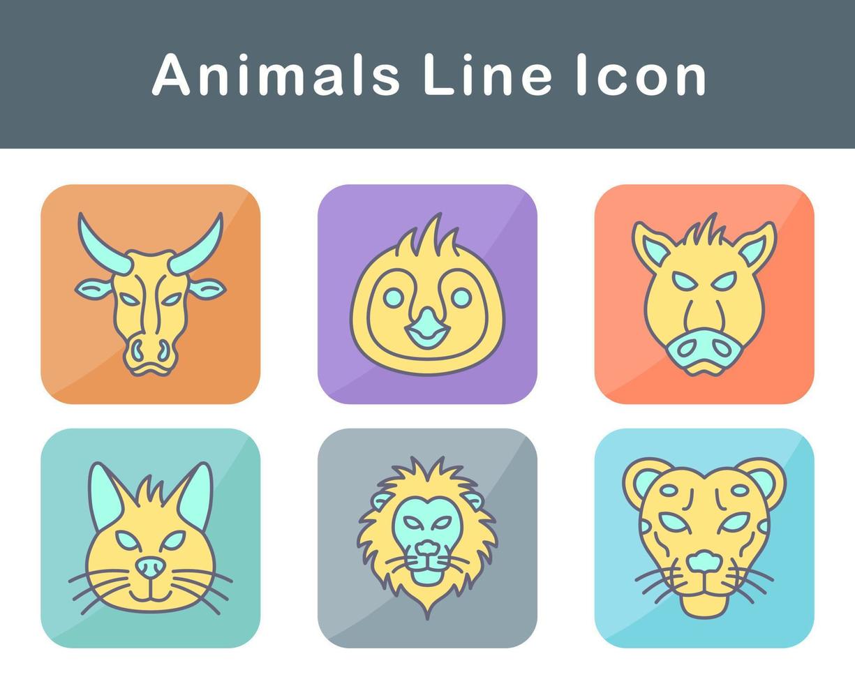 animales vector icono conjunto