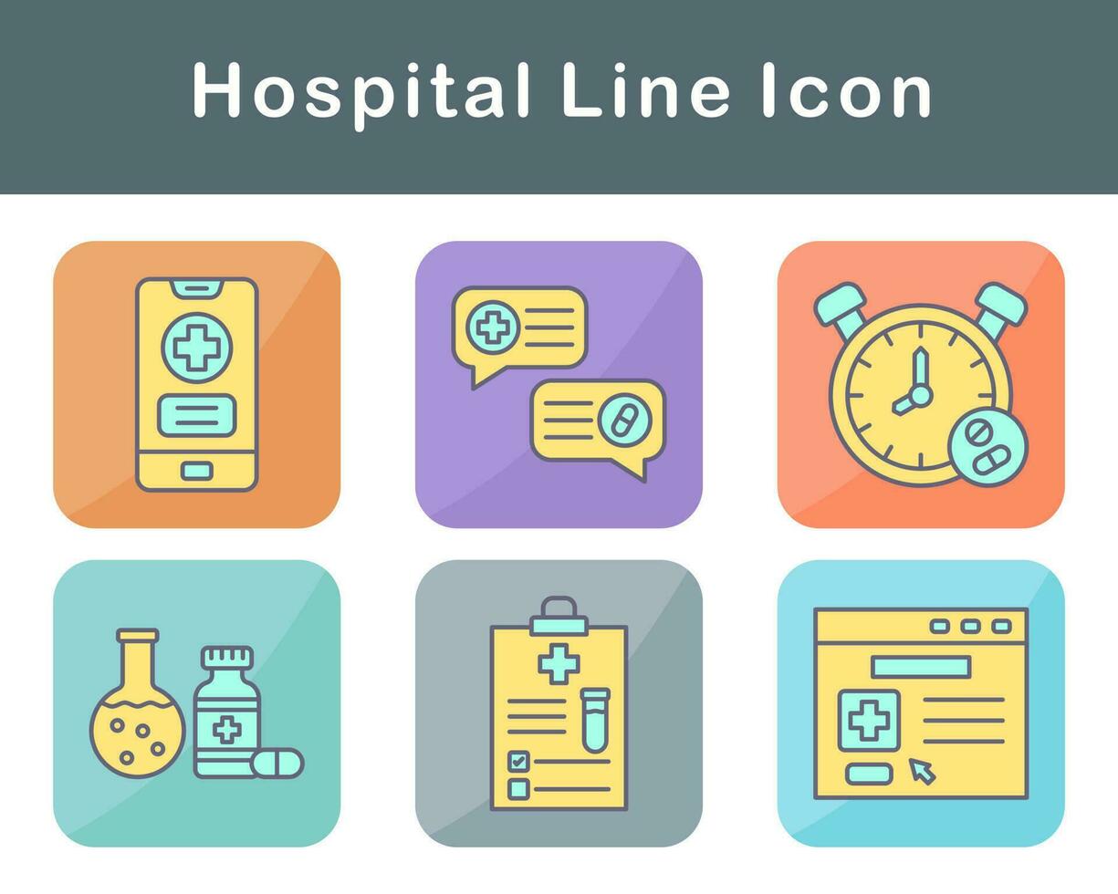 hospital vector icono conjunto