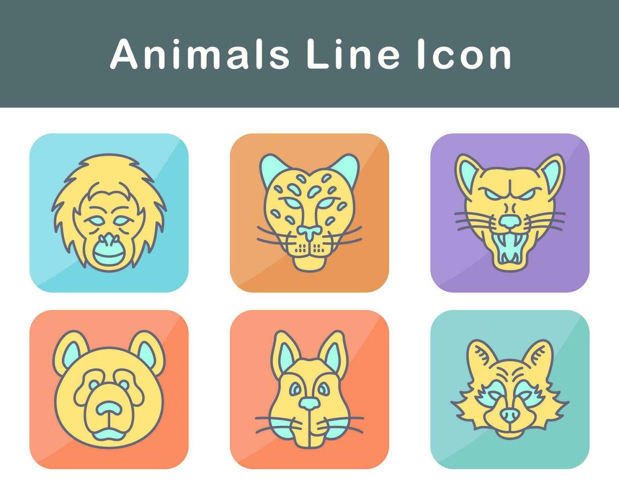 animales vector icono conjunto