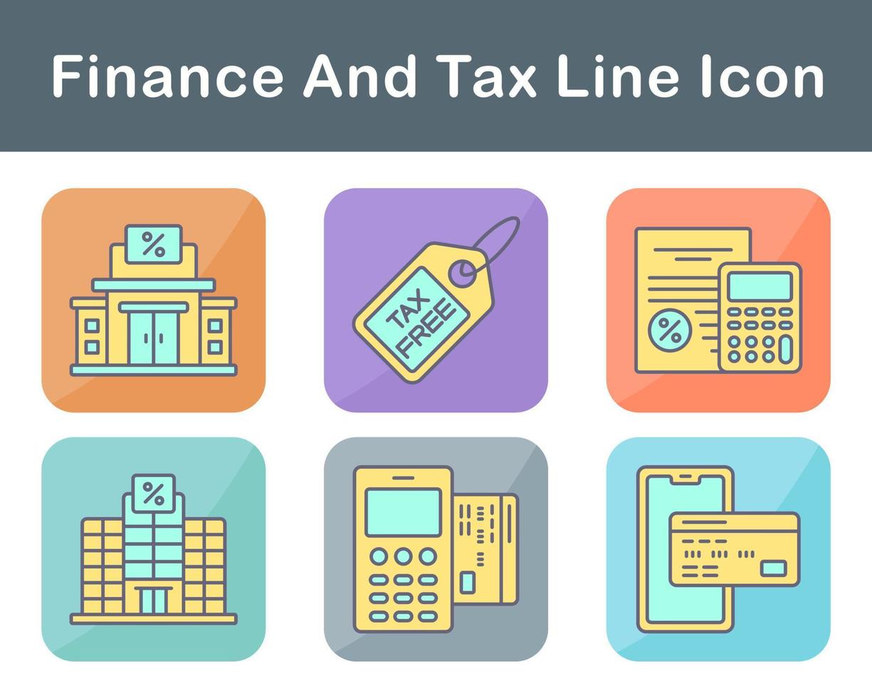 Finanzas y impuesto vector icono conjunto