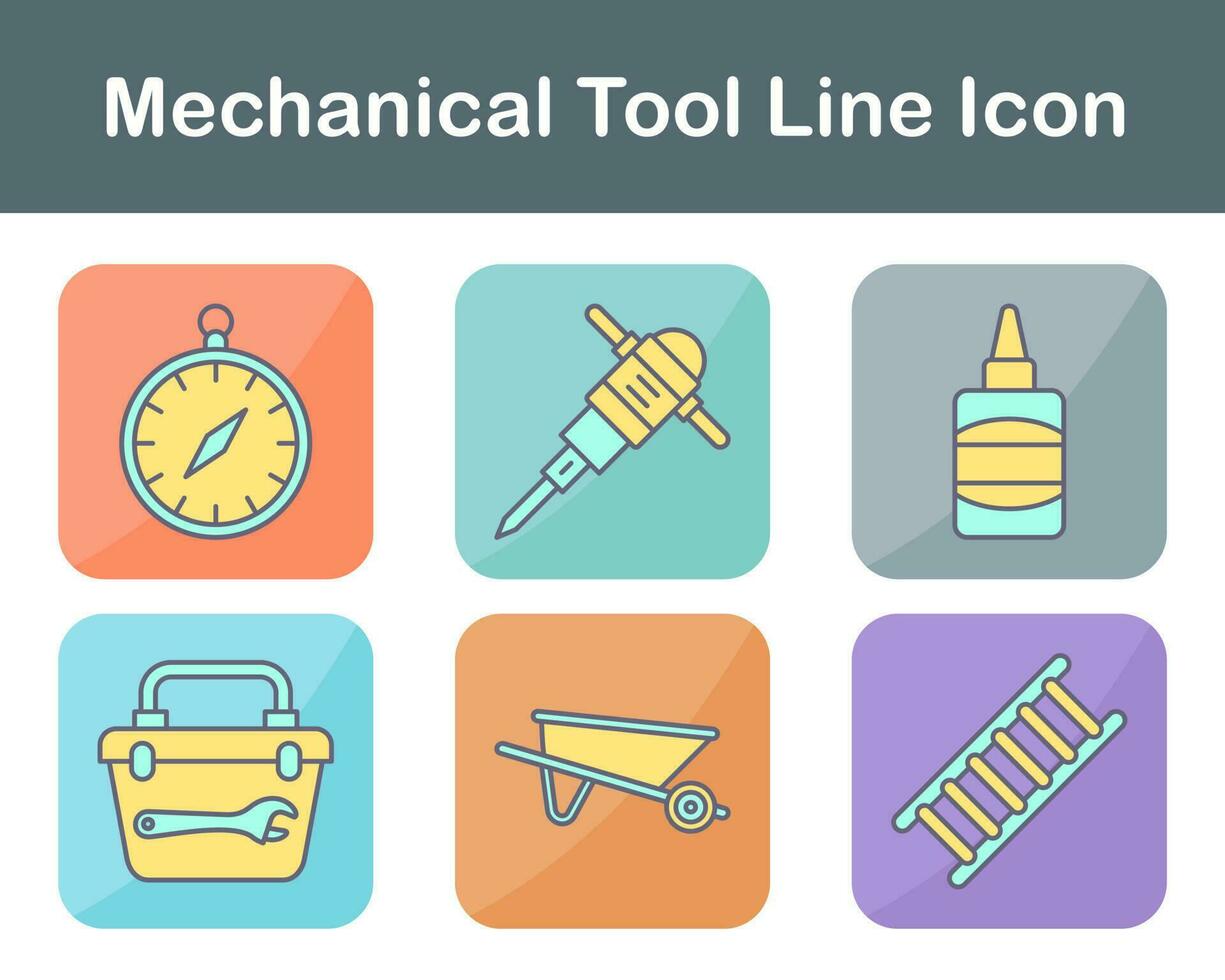 mecánico herramienta vector icono conjunto