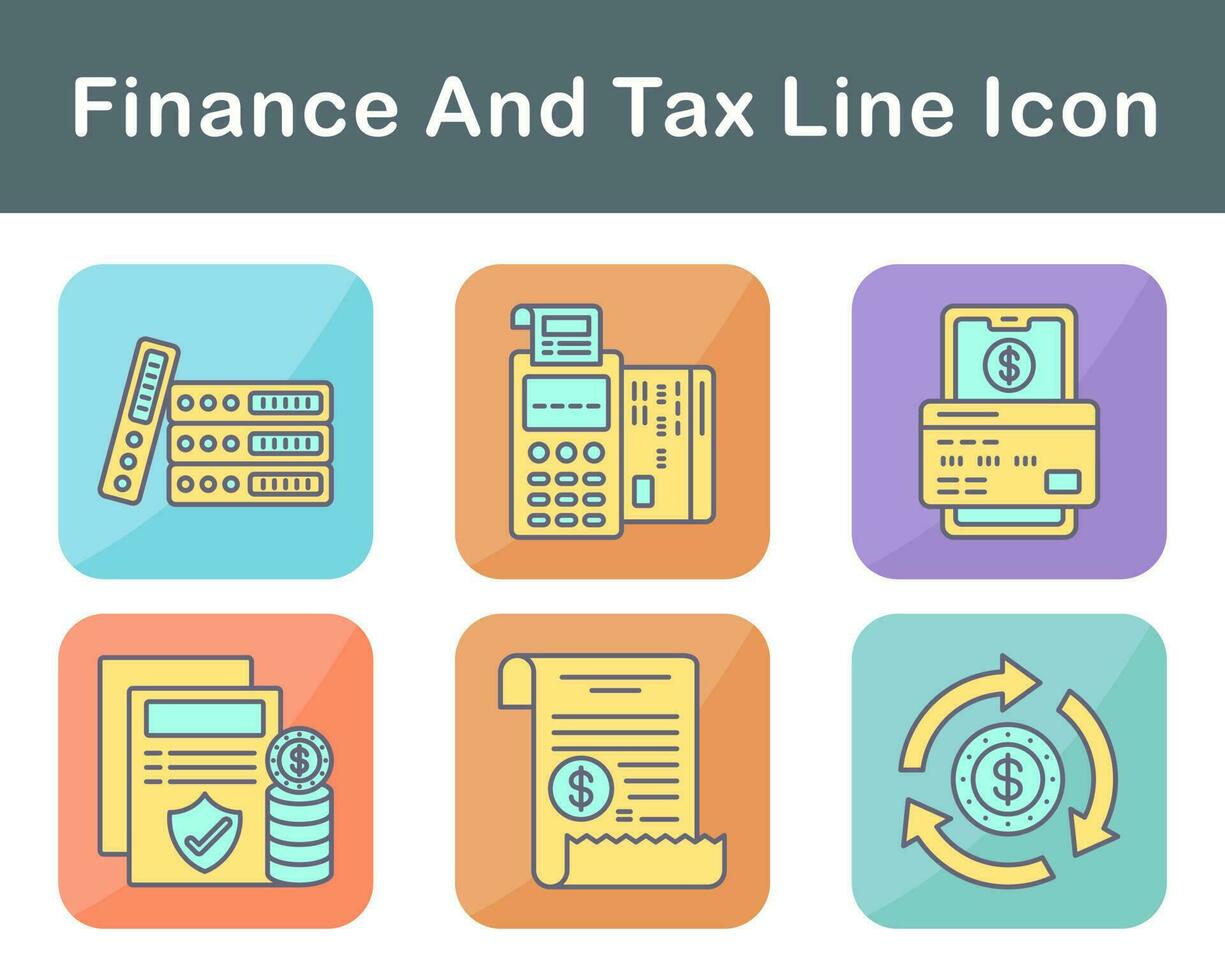 Finance And Tax Vector Icon Set