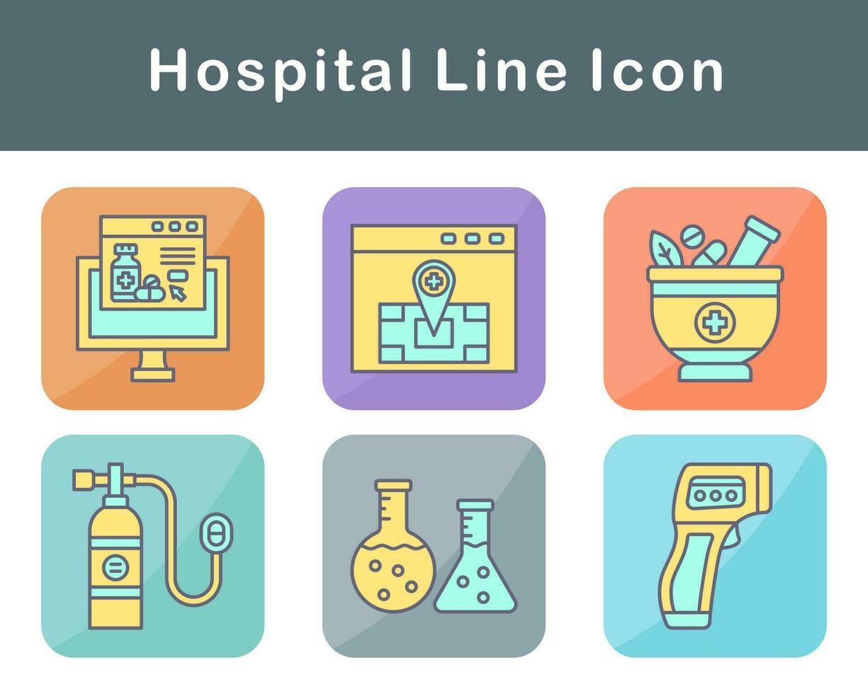 hospital vector icono conjunto