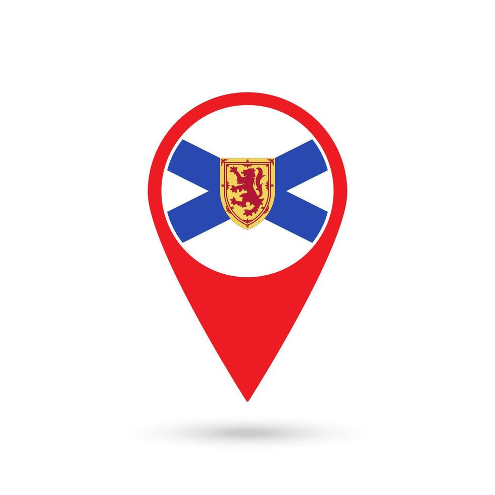 Map pointer with province Nova Scotia. Vector illustration.
