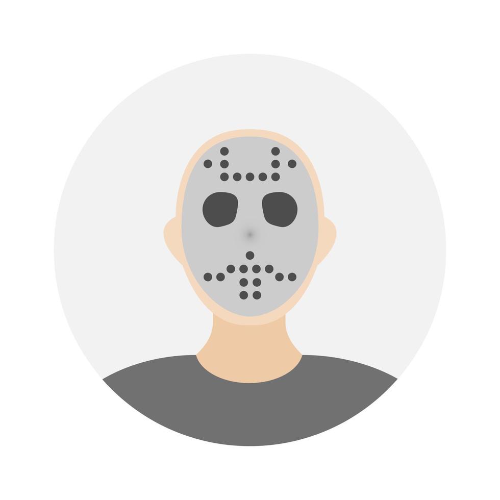 Empty face icon avatar with hockey mask. Vector illustration.