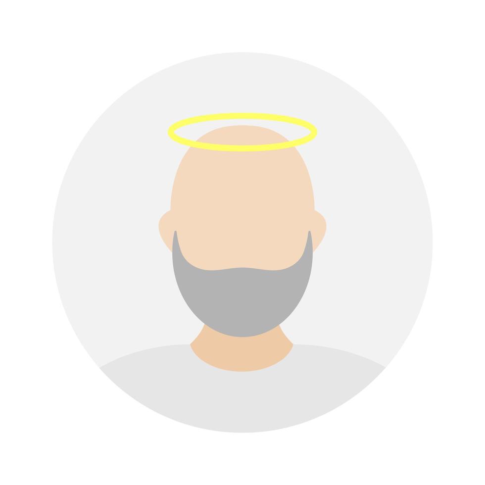 vacío cara icono avatar con nimbo y barba. vector ilustración.