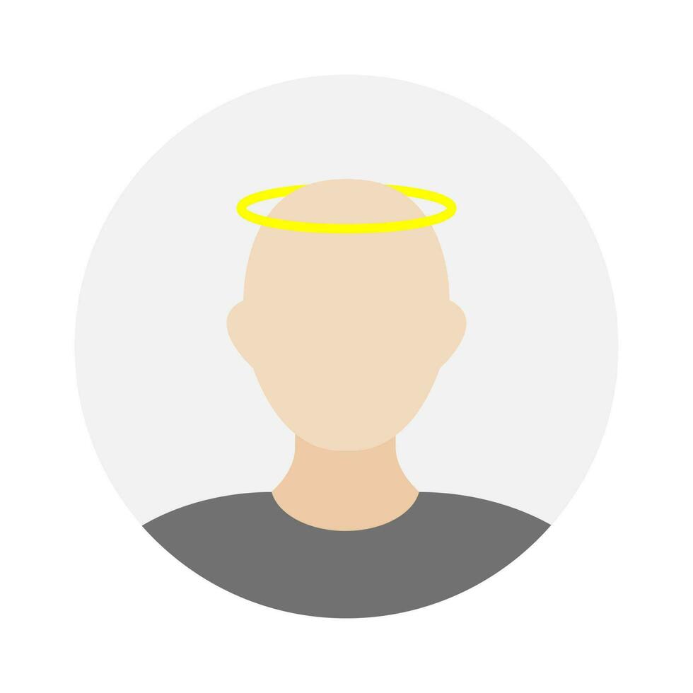 Empty face icon avatar with nimbus. Vector illustration.