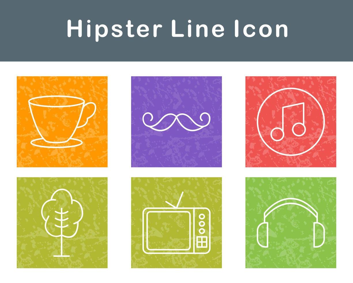 hipster vector icono conjunto