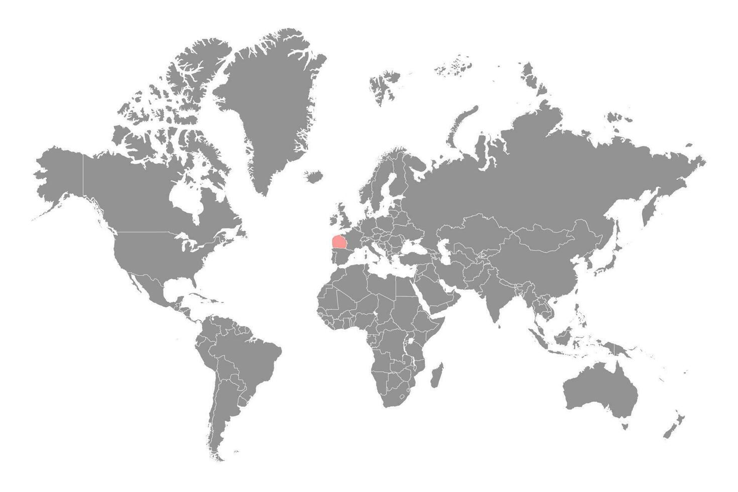 Bay of Biscay on the world map. Vector illustration.