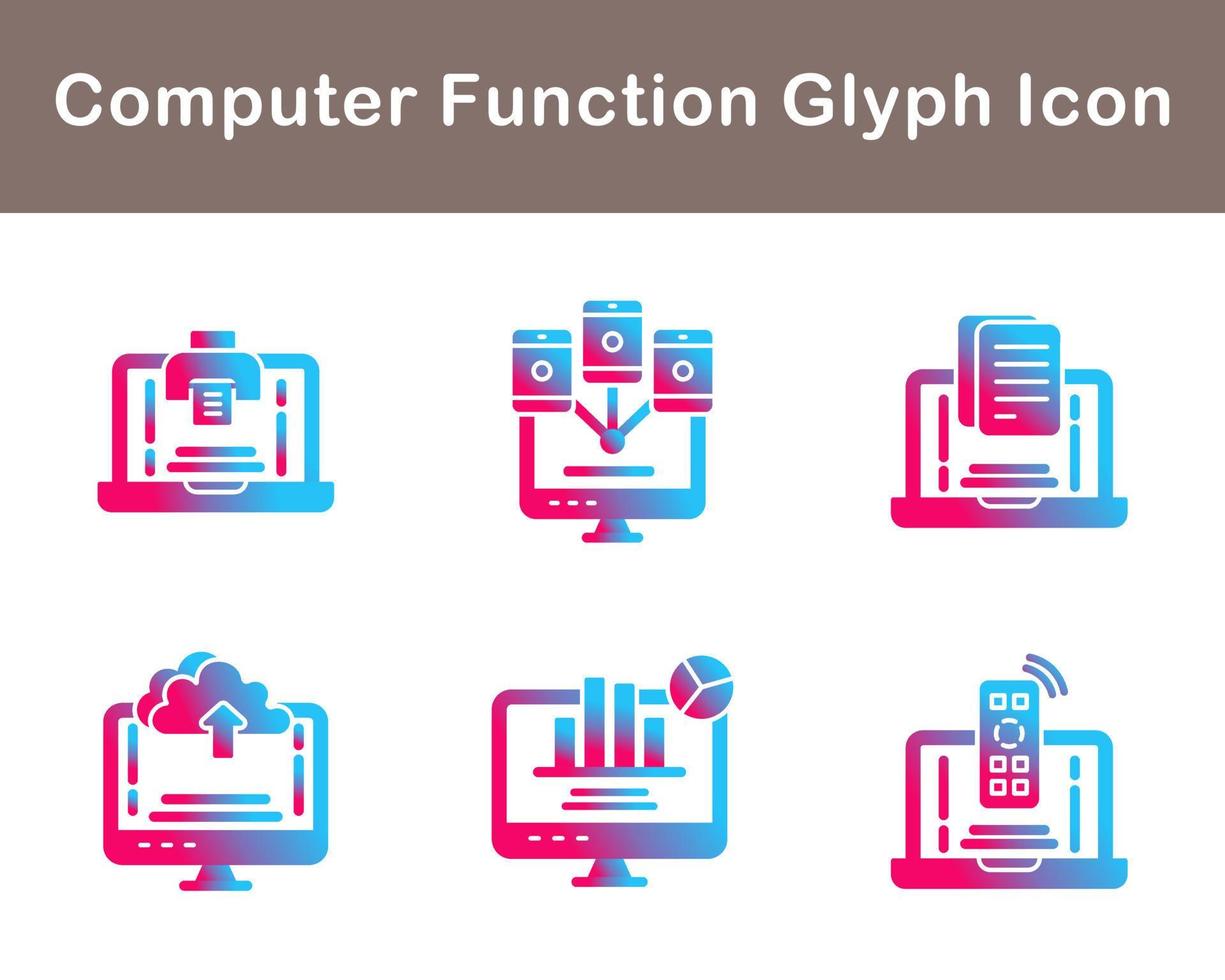 Computer Function Vector Icon Set