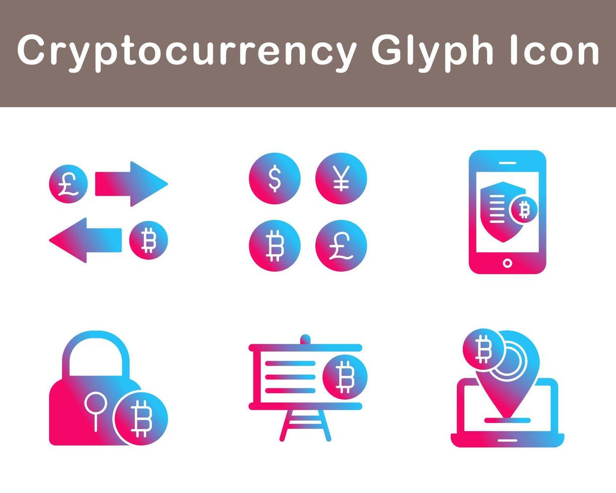 Bitcoin And Cryptocurrency Vector Icon Set