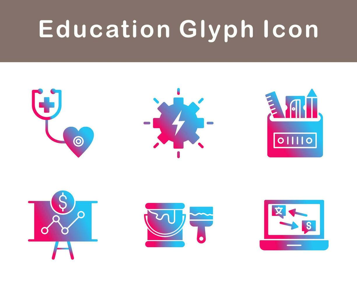 conjunto de iconos de vector de educación