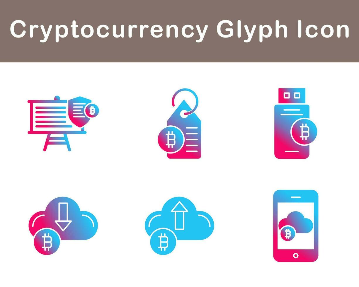 Bitcoin And Cryptocurrency Vector Icon Set