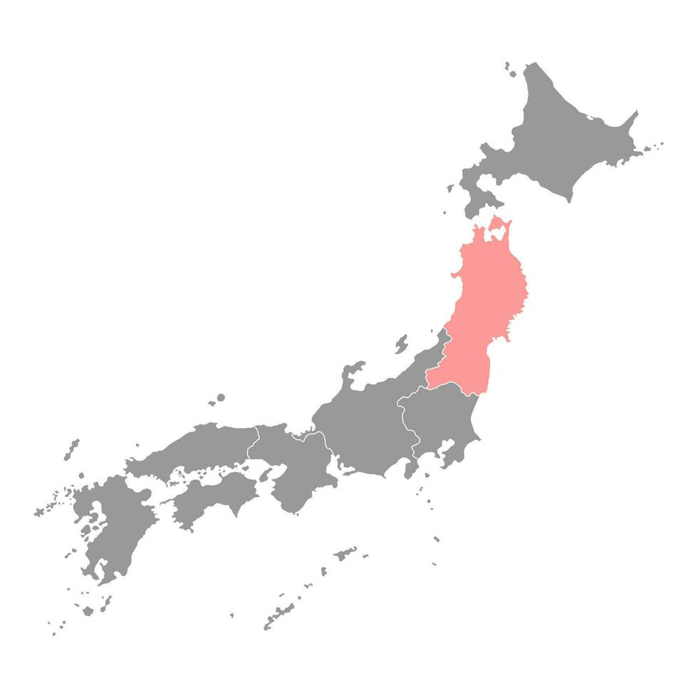 mapa de tohoku, región de japón. ilustración vectorial vector
