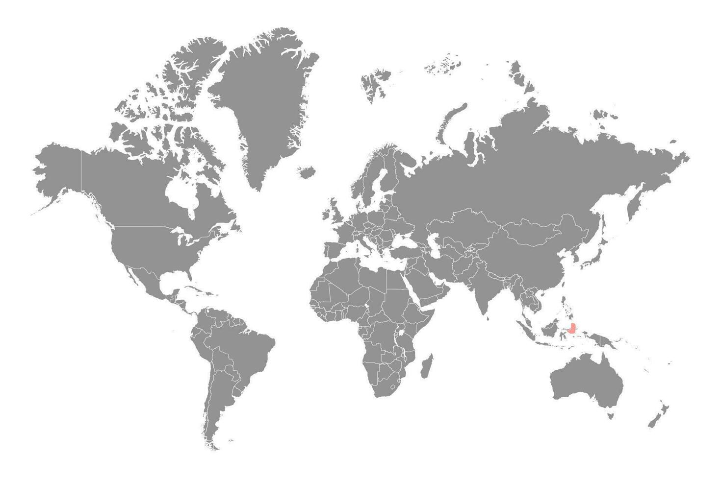 Molucca Sea on the world map. Vector illustration.