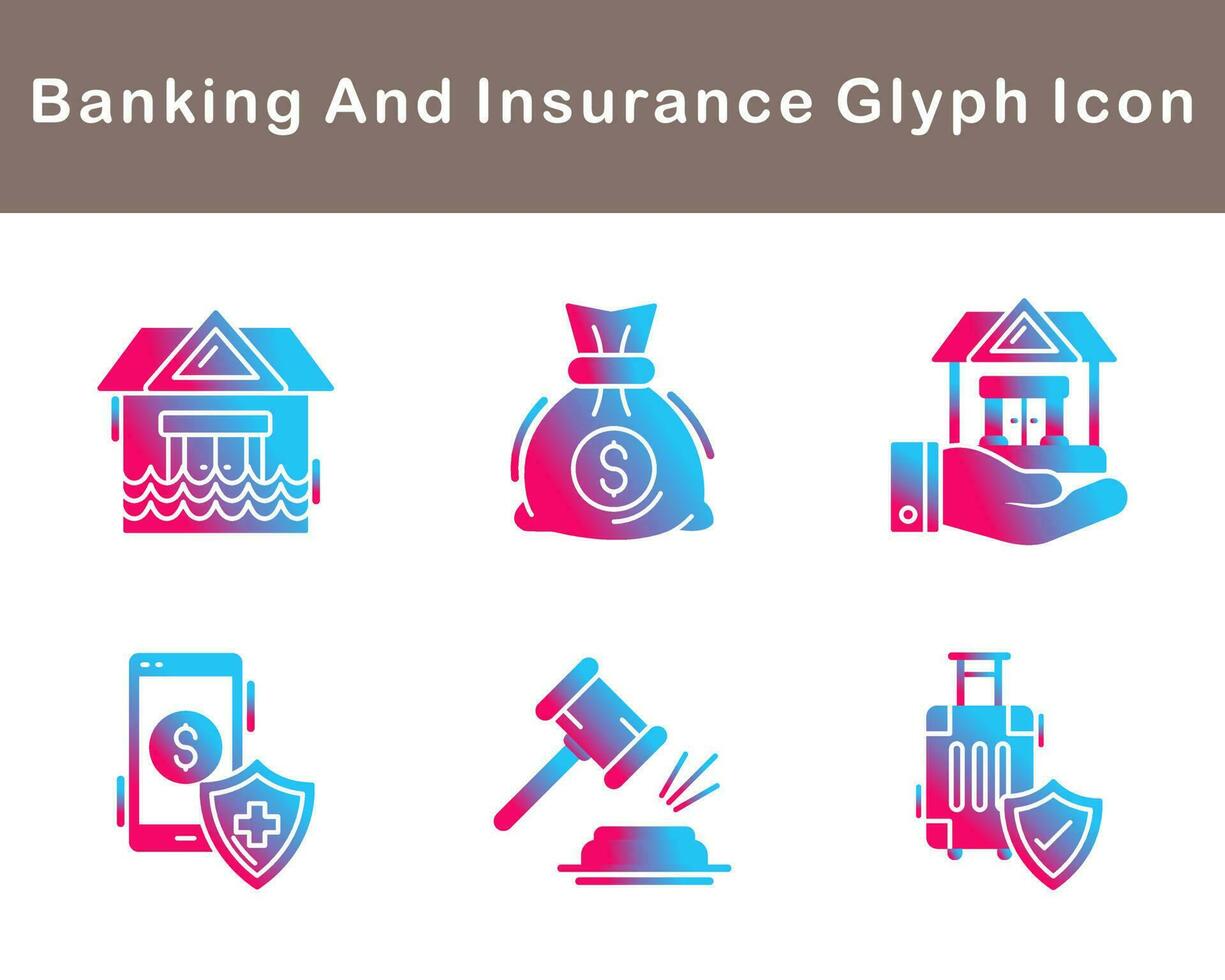 Banking And Insurance Vector Icon Set