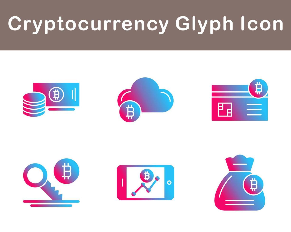 Bitcoin And Cryptocurrency Vector Icon Set