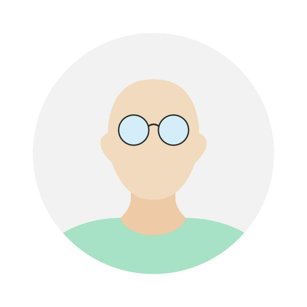 Empty face icon avatar with glasses. Vector illustration.