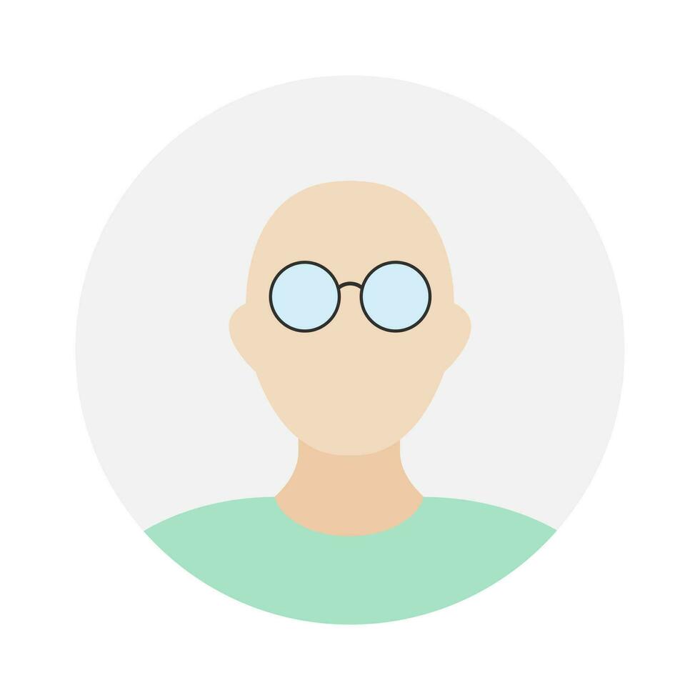 vacío cara icono avatar con lentes. vector ilustración.