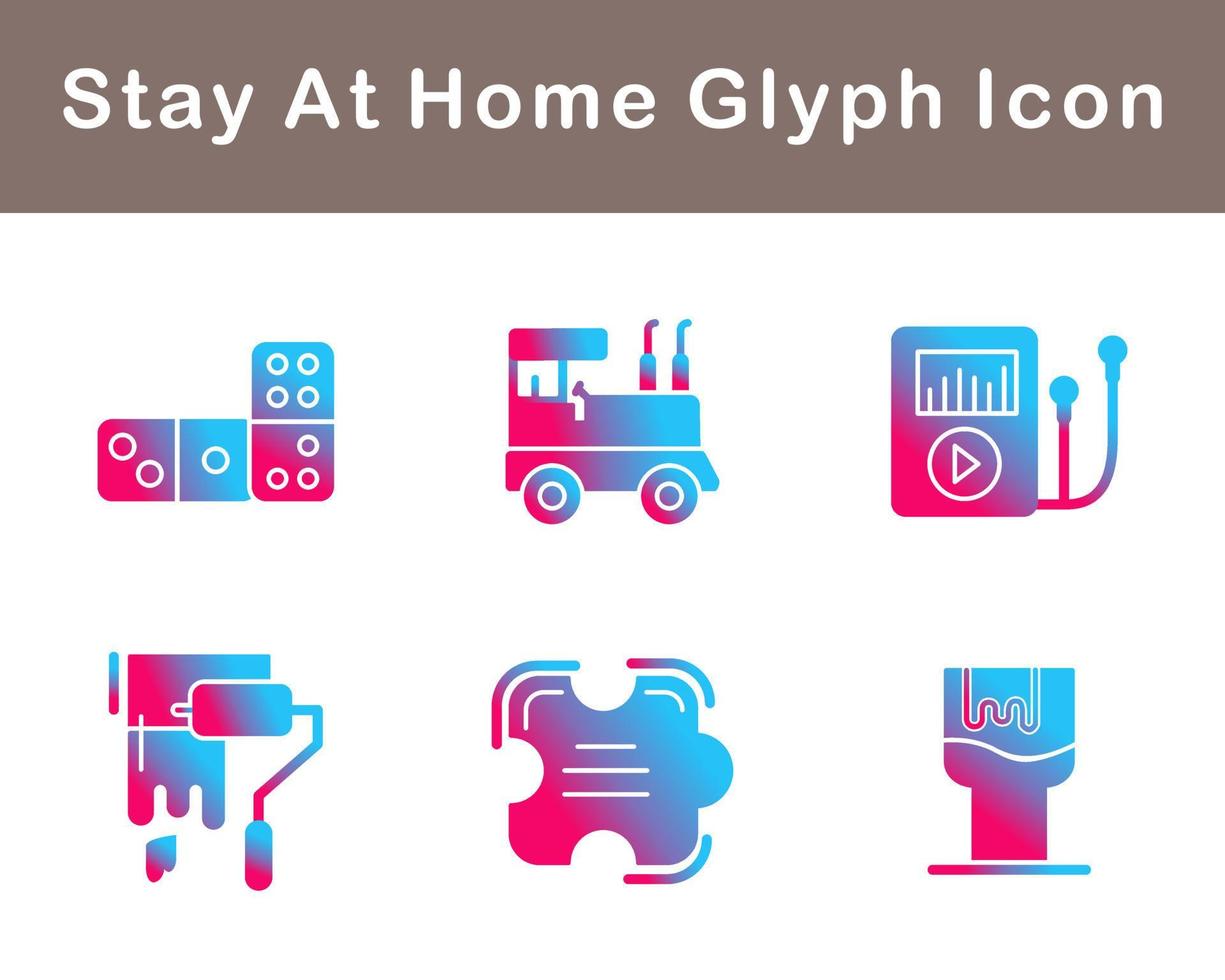 Stay At Home Vector Icon Set