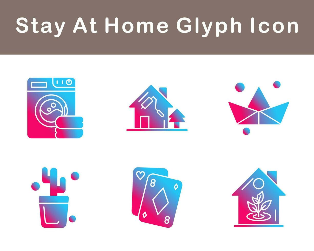 Stay At Home Vector Icon Set