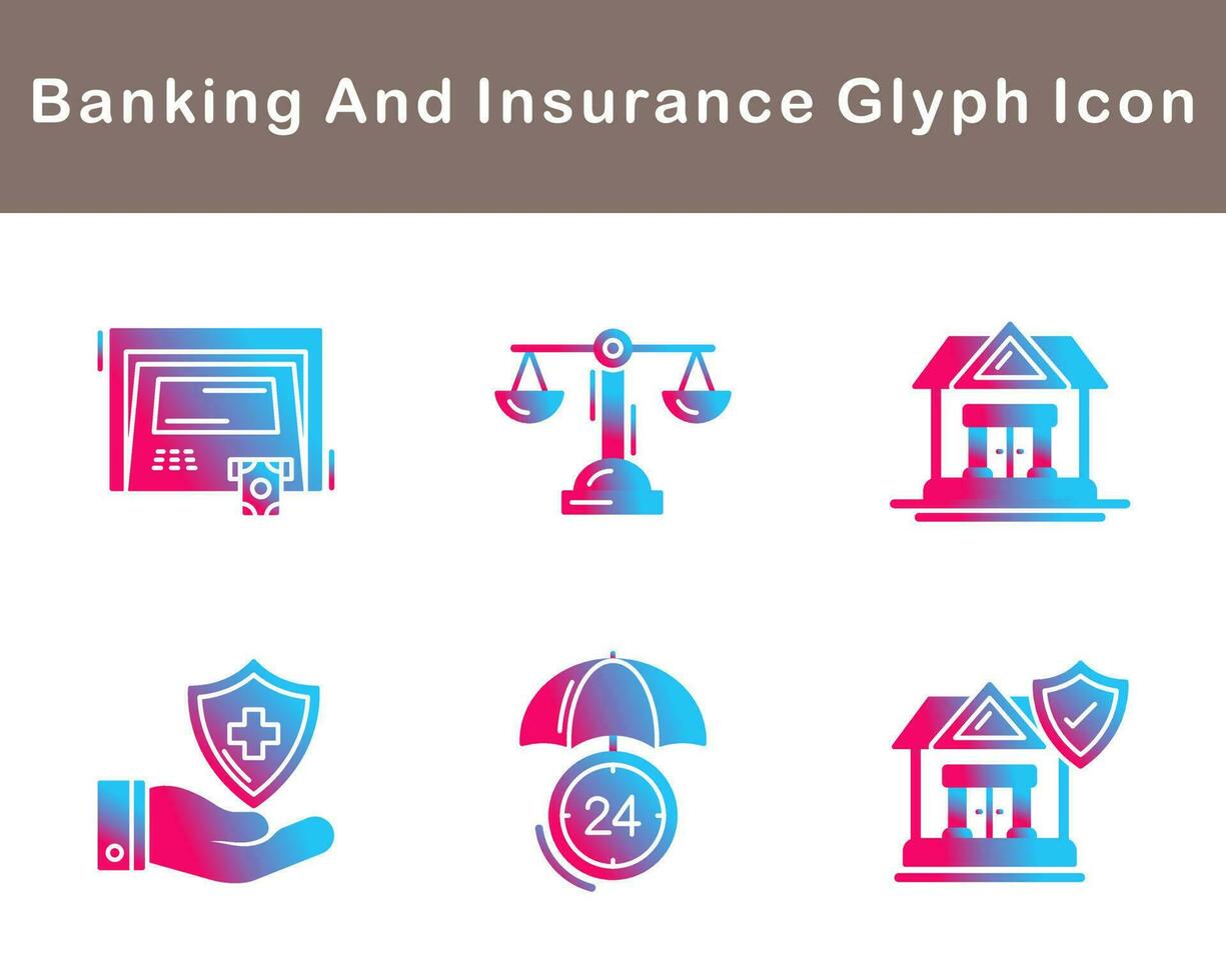 Banking And Insurance Vector Icon Set