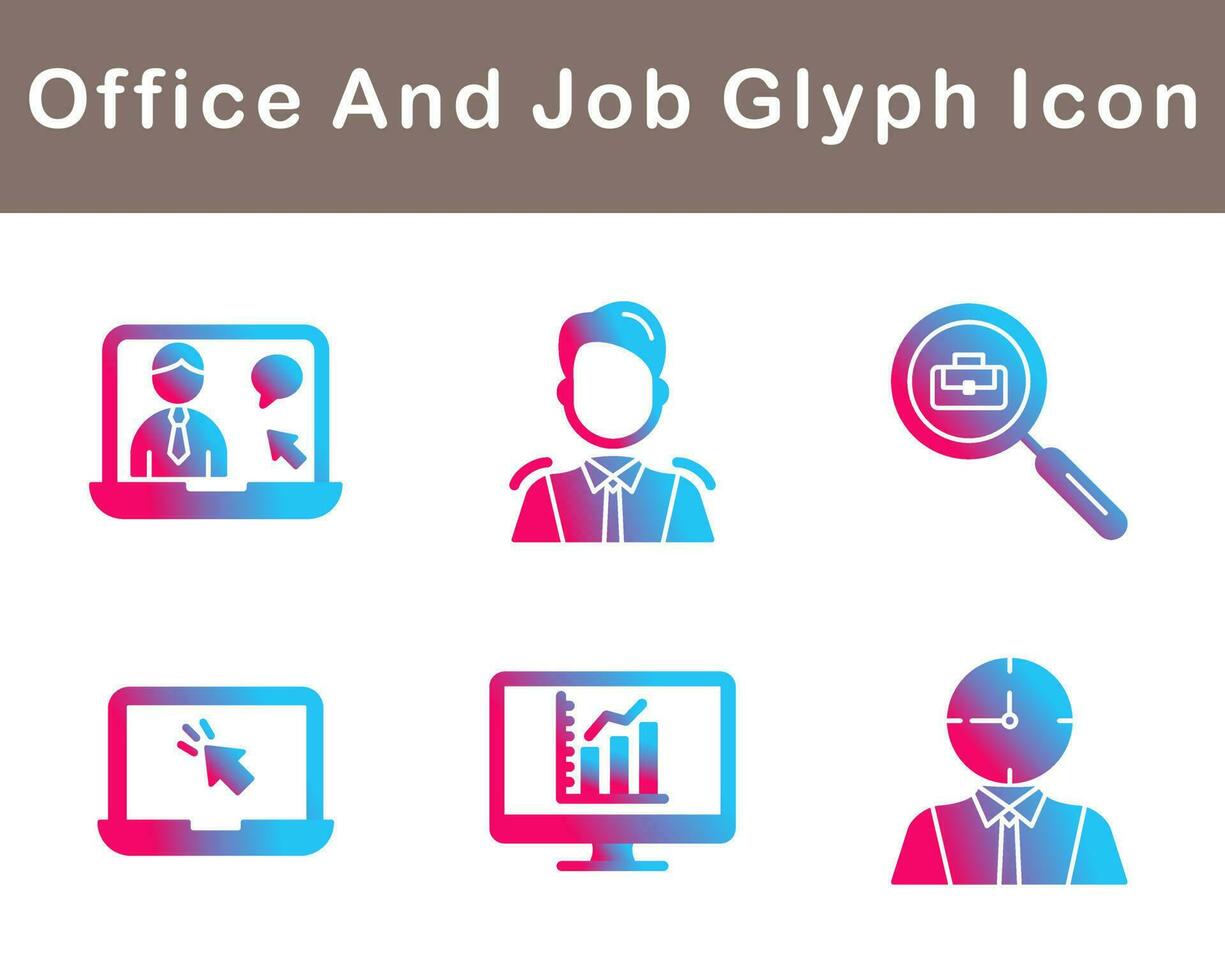 Work Office And Job Vector Icon Set