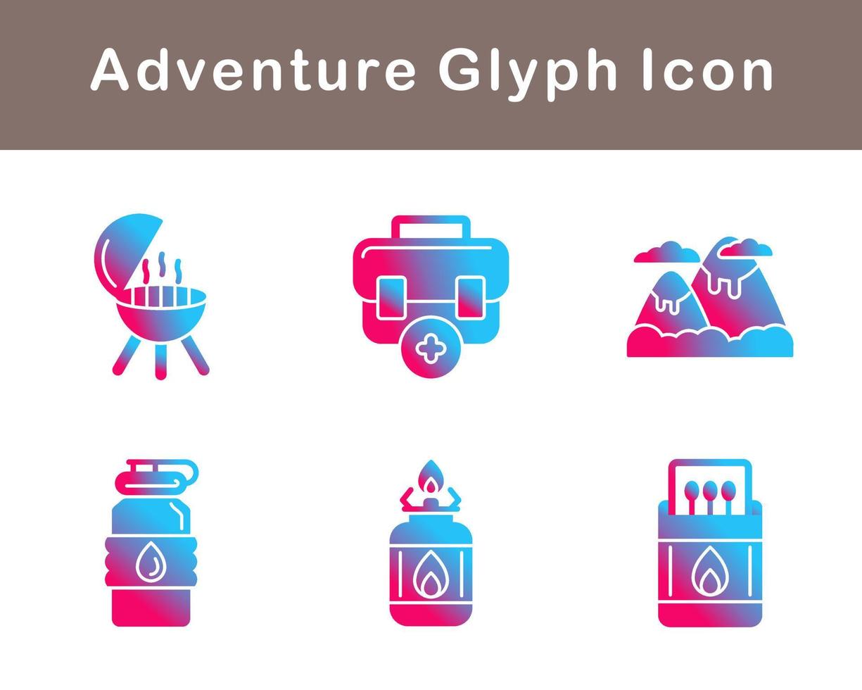 conjunto de iconos de vector de aventura