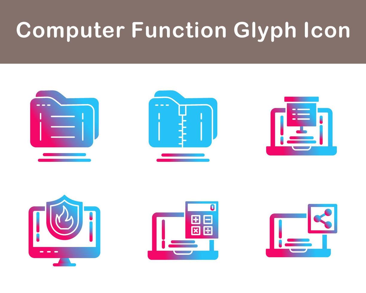Computer Function Vector Icon Set