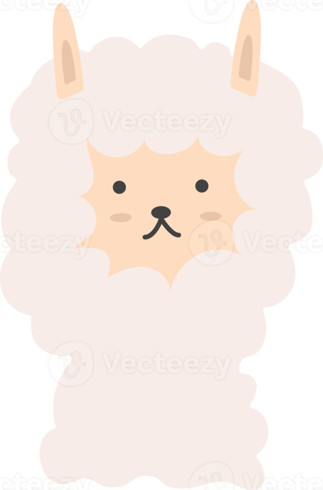 alpaga face, cartoon animal png