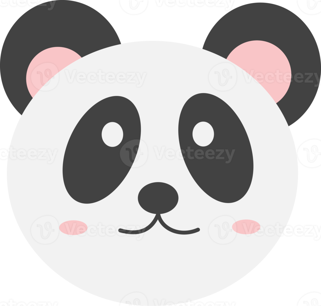panda gezicht, tekenfilm dier png