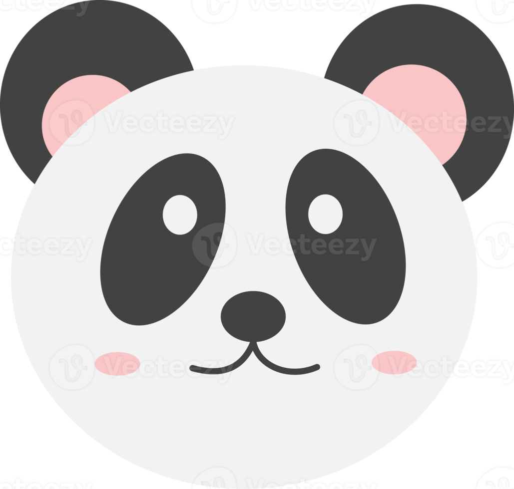 panda face, cartoon animal png