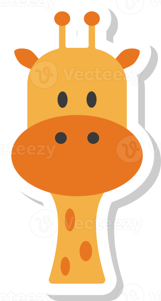 giraffe face sticker, animal icons. png