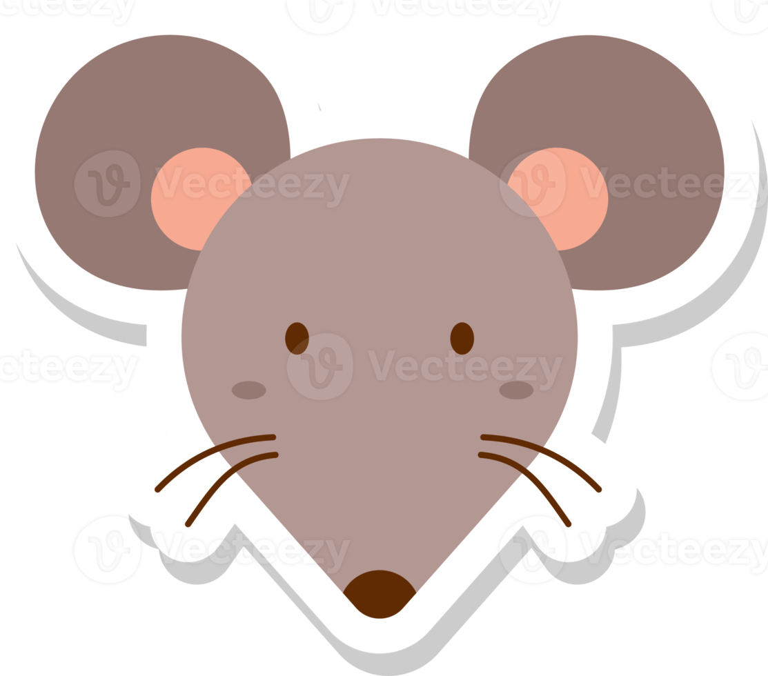 rat face sticker, animal icons. png