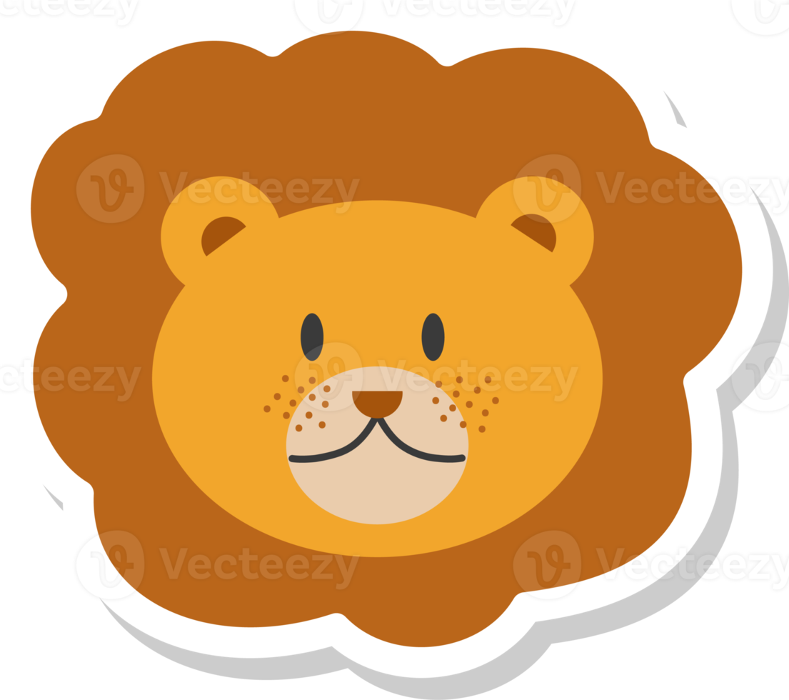 león cara pegatina, animal iconos png