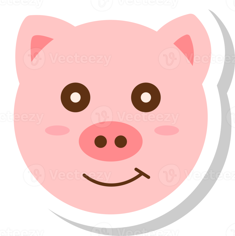 pig face sticker, animal icons. png