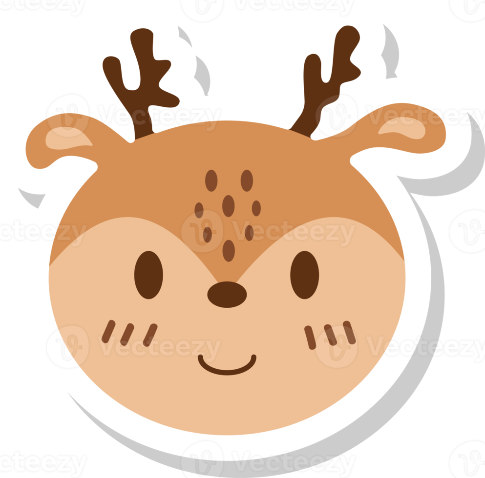 deer face sticker, animal icons. png