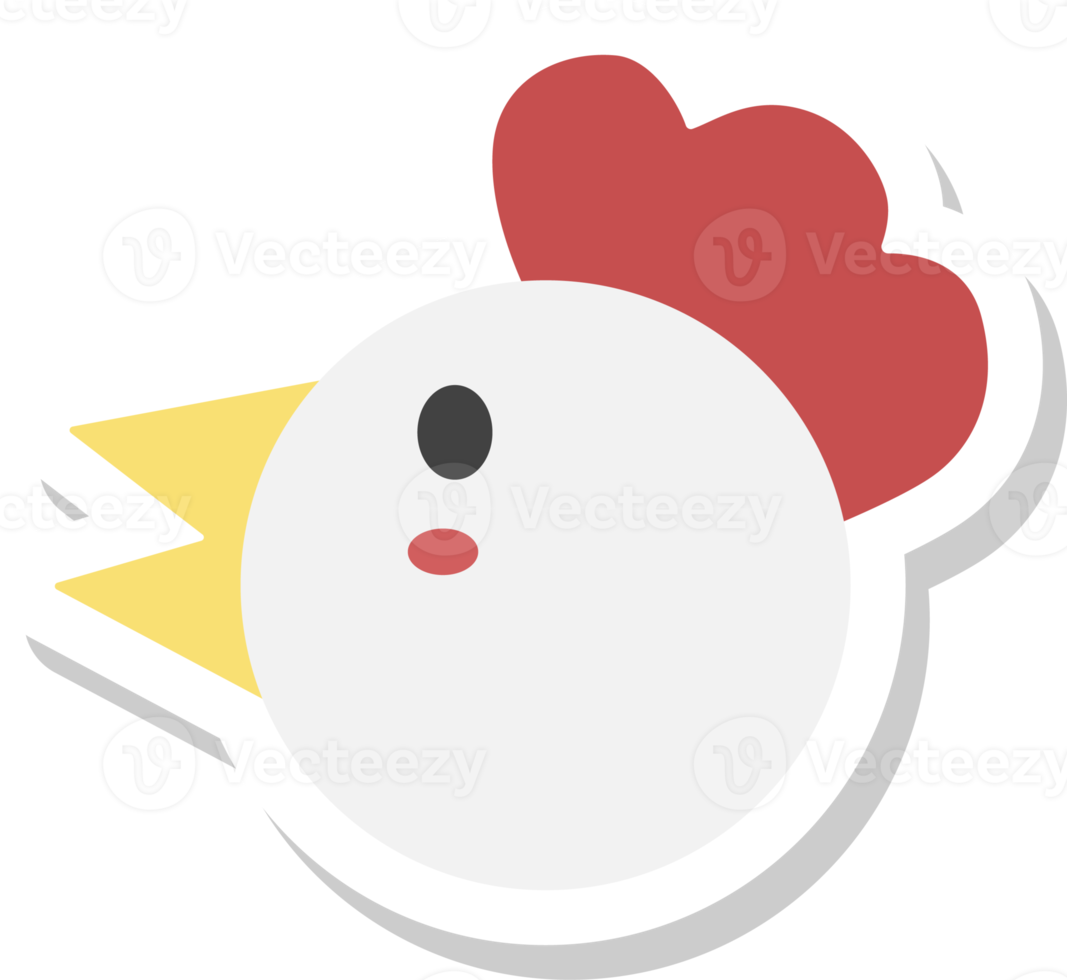 chicken face sticker, animal icons. png