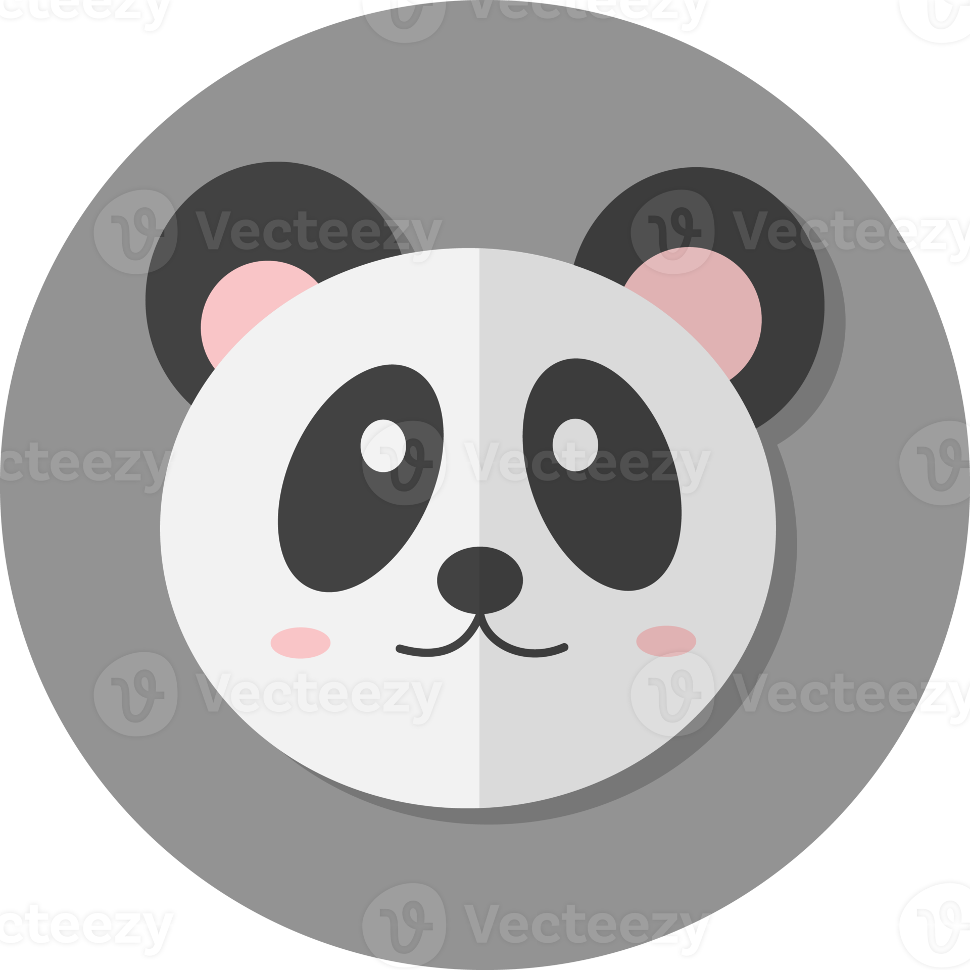panda face icon, Cute animal icon in circle. 20647525 PNG
