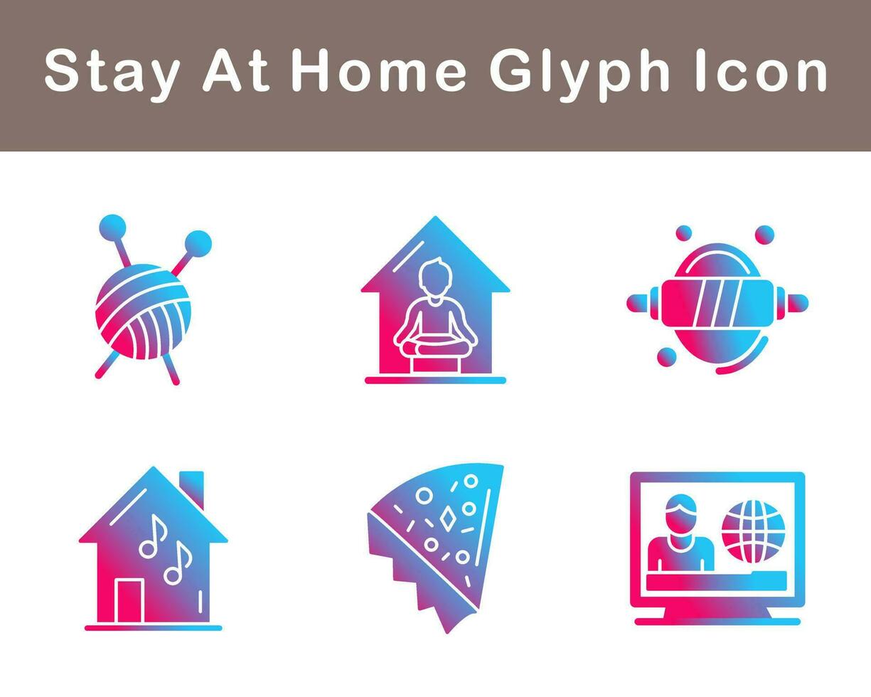 Stay At Home Vector Icon Set