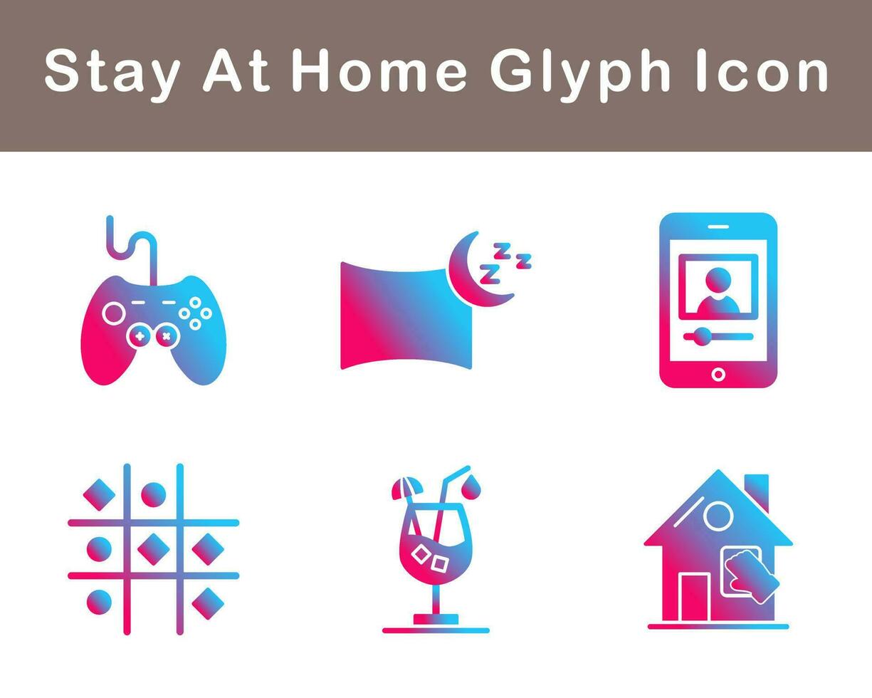 Stay At Home Vector Icon Set