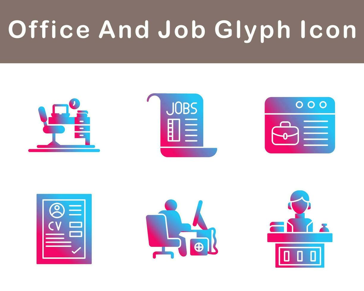 Work Office And Job Vector Icon Set