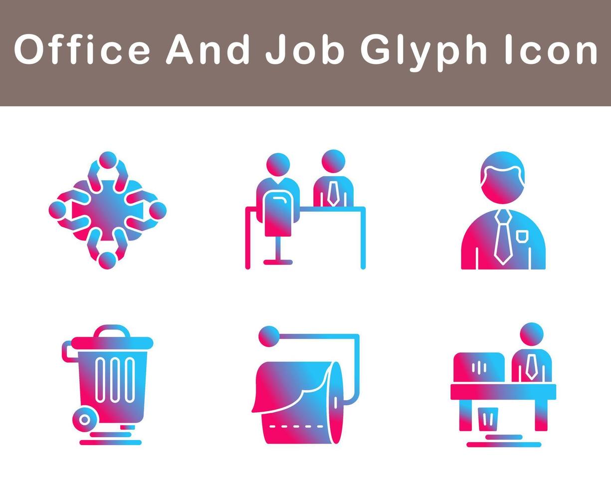 Work Office And Job Vector Icon Set