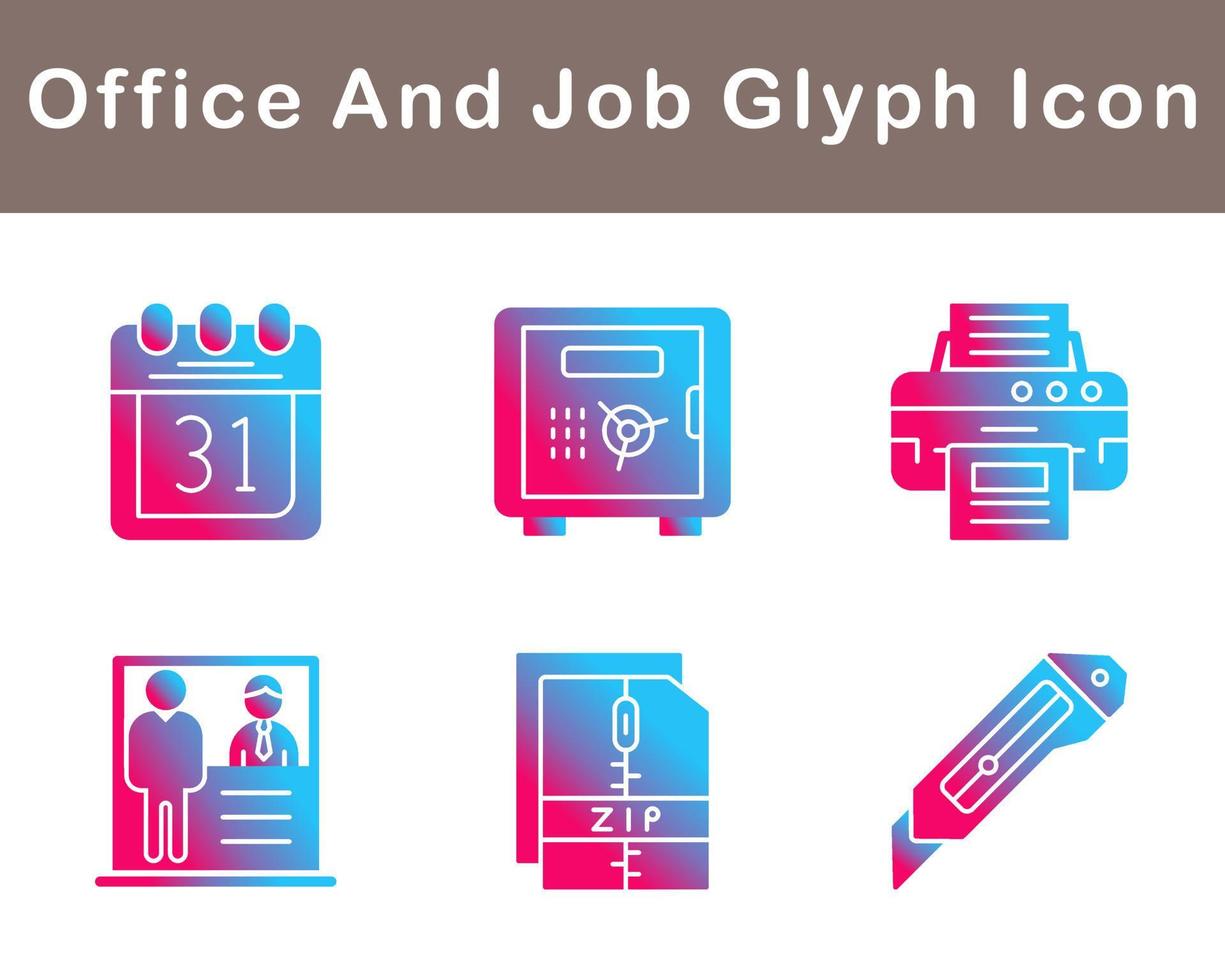 Work Office And Job Vector Icon Set