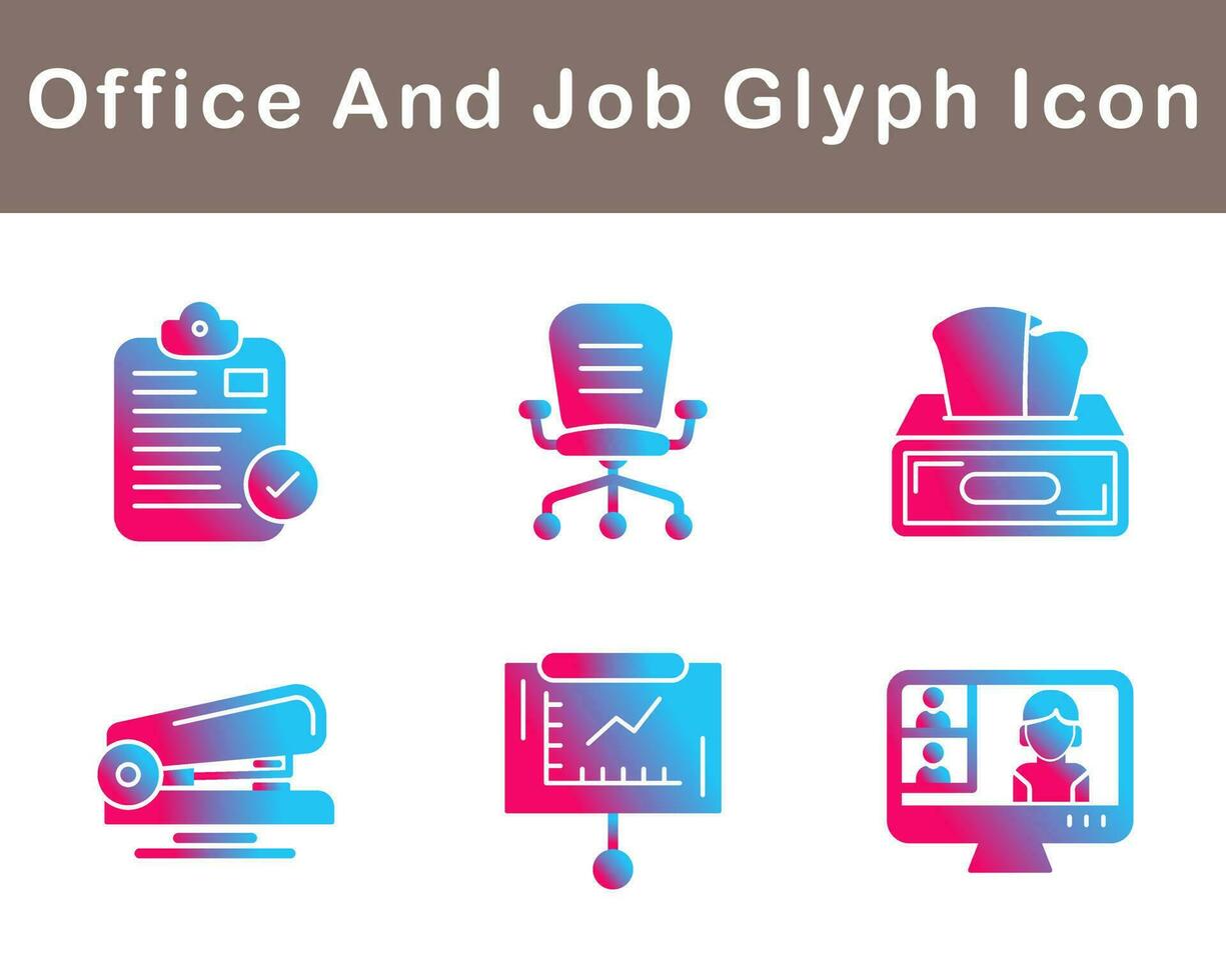 Work Office And Job Vector Icon Set